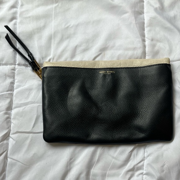 Henri Bendel Crosshatch Clutch, Henri Bendel Clutch, Black Orange and White Bag. - Picture 4 of 7